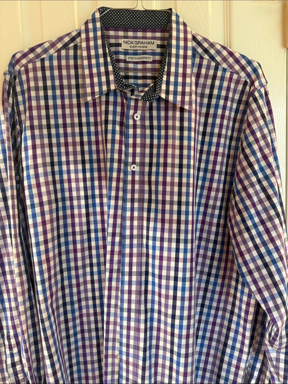 Nick Graham Purple & Blue Check Dress Shirt
